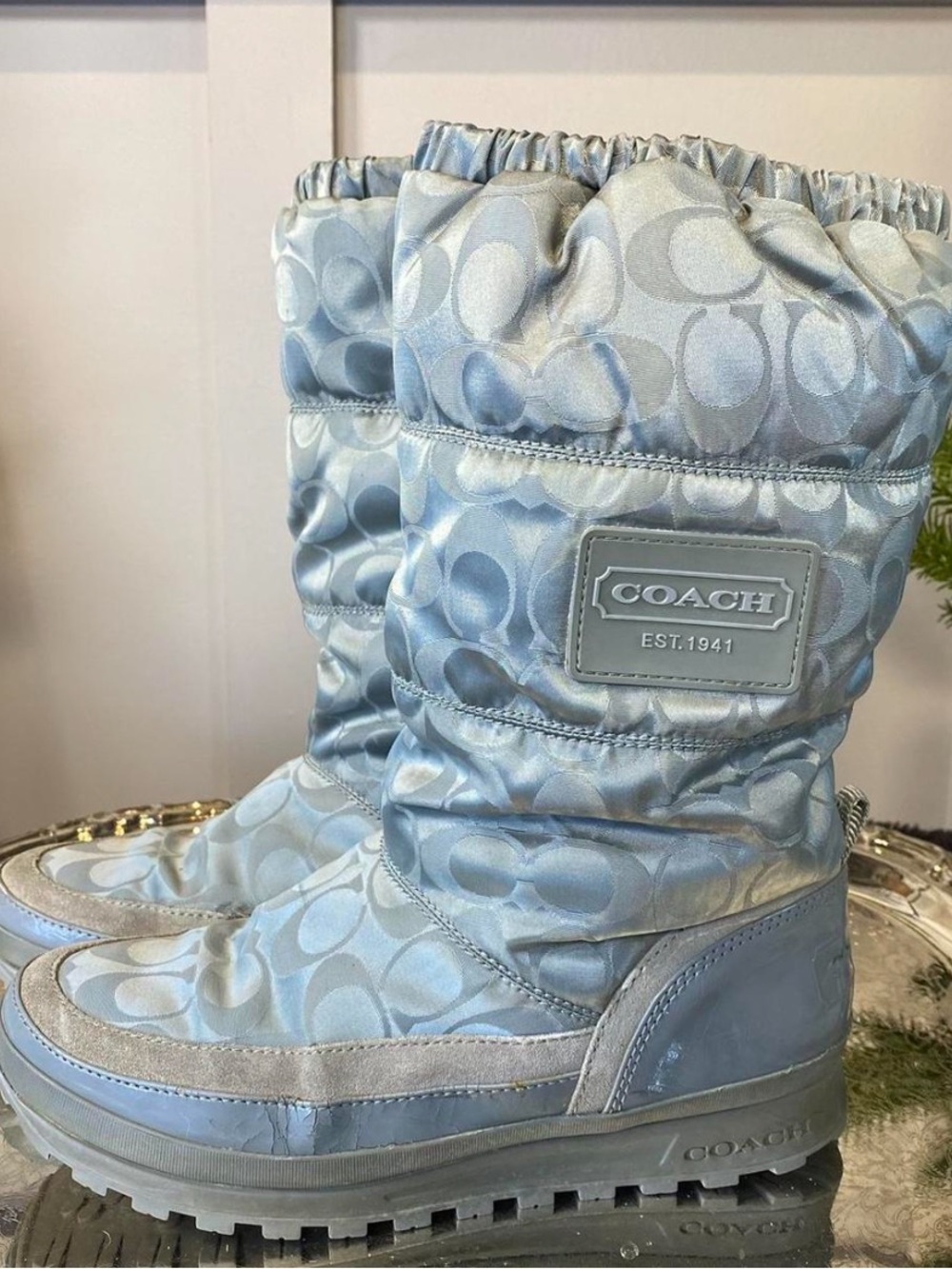 Women’s Coach Greg/Blue Signature Quilted Snow Boots